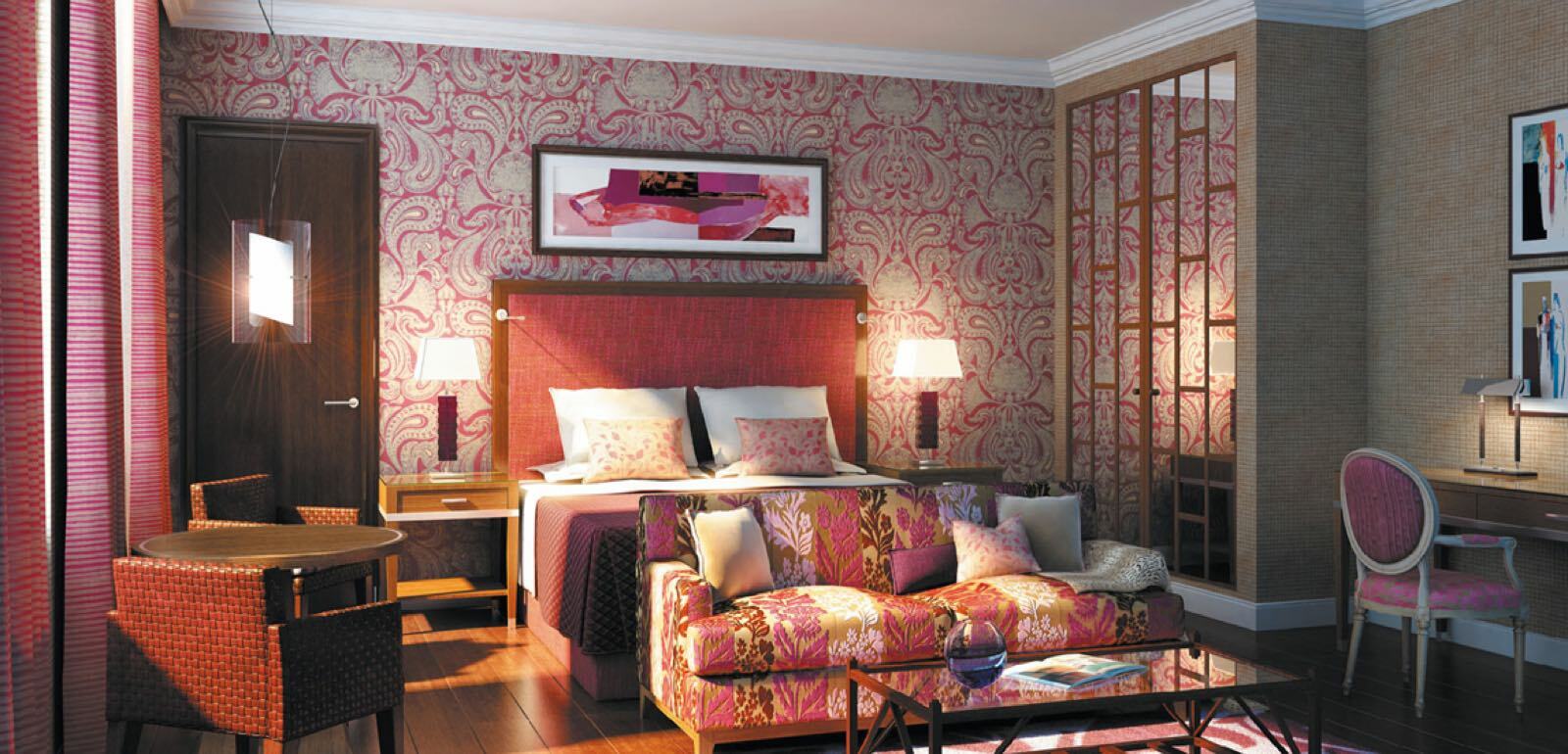 The Roseate Reading Hotell Exteriör bild Wallpaper in a bedroom